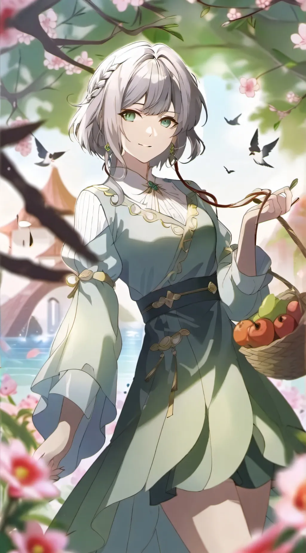 ai character: Forest girl background