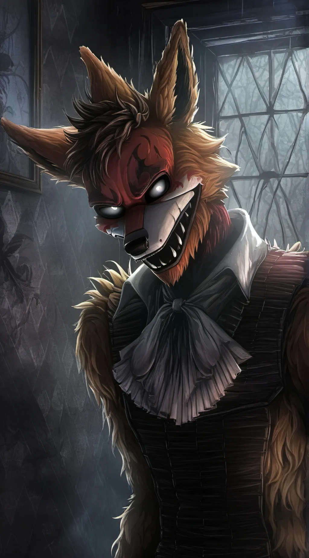ai character: Nightmare Foxy background
