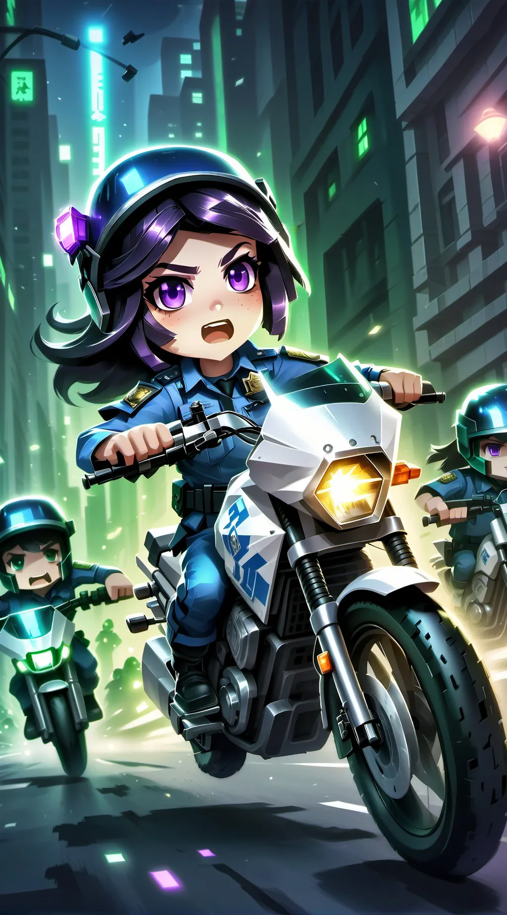 ai character: purple girl background