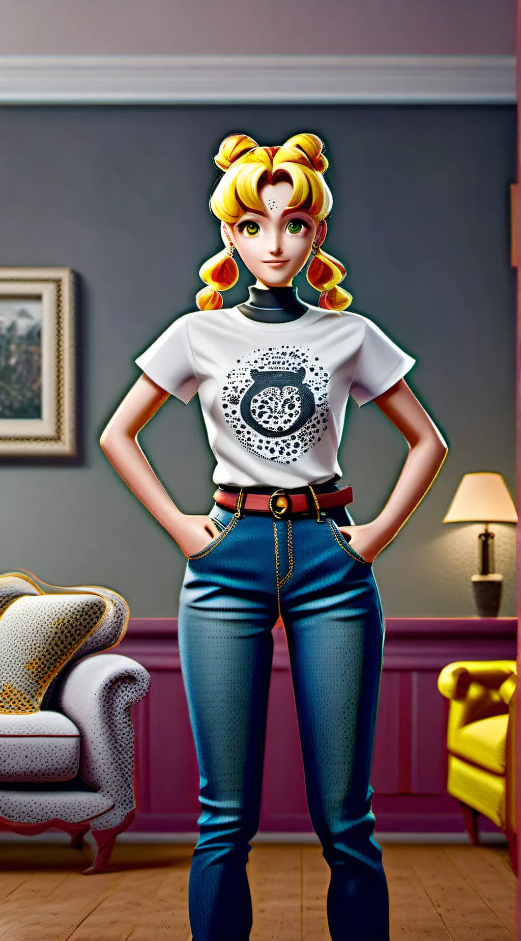 ai character: Serena tsukino  background