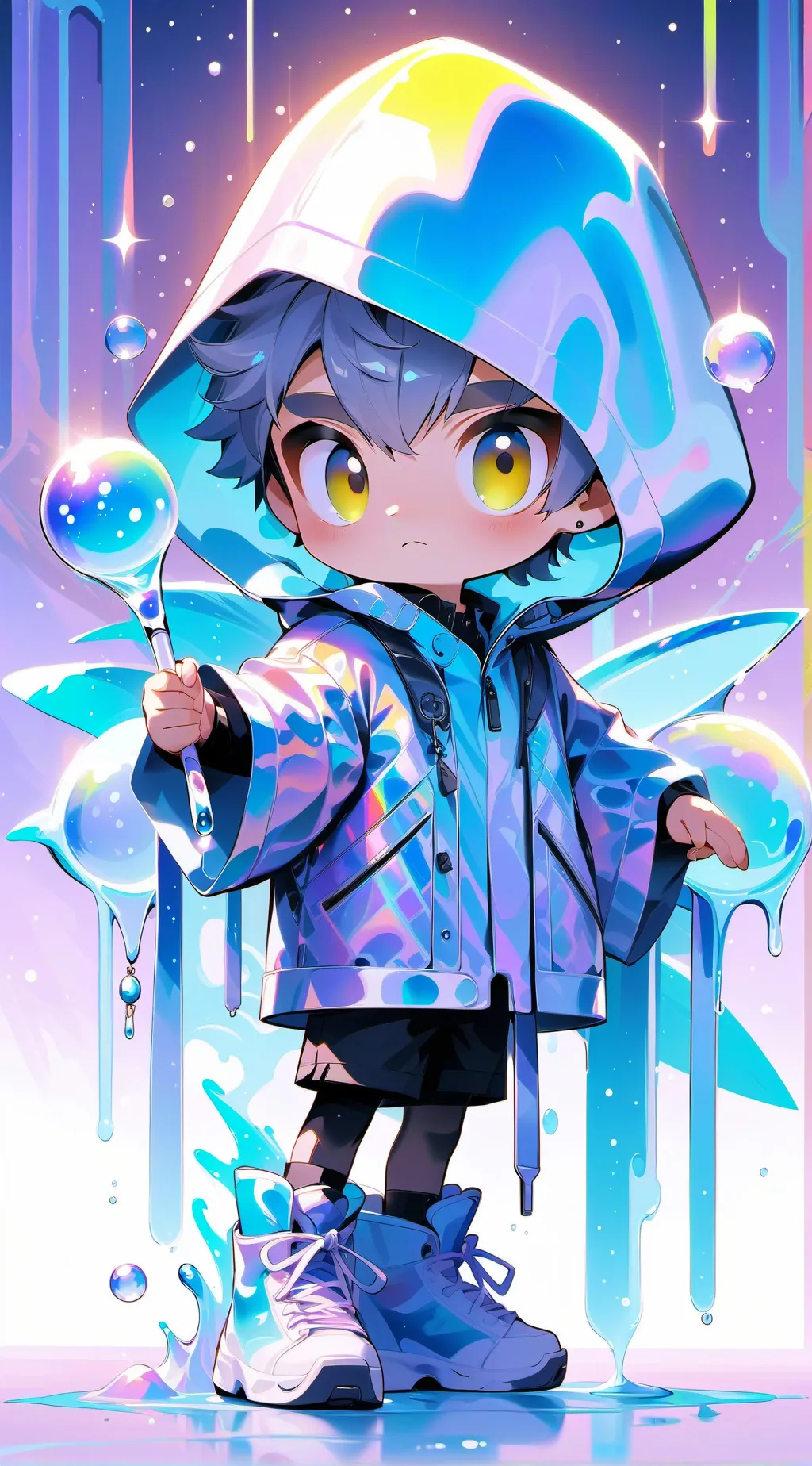 ai character: sleep over background