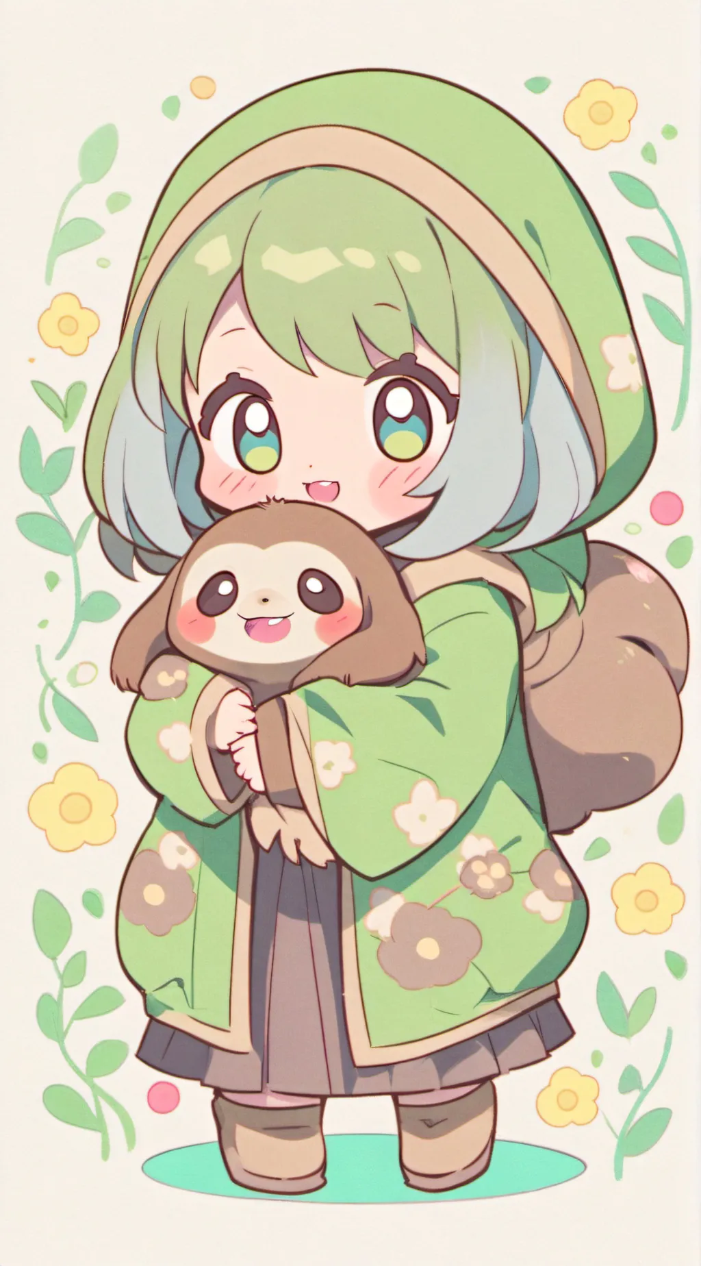 ai character: Sloth girl background