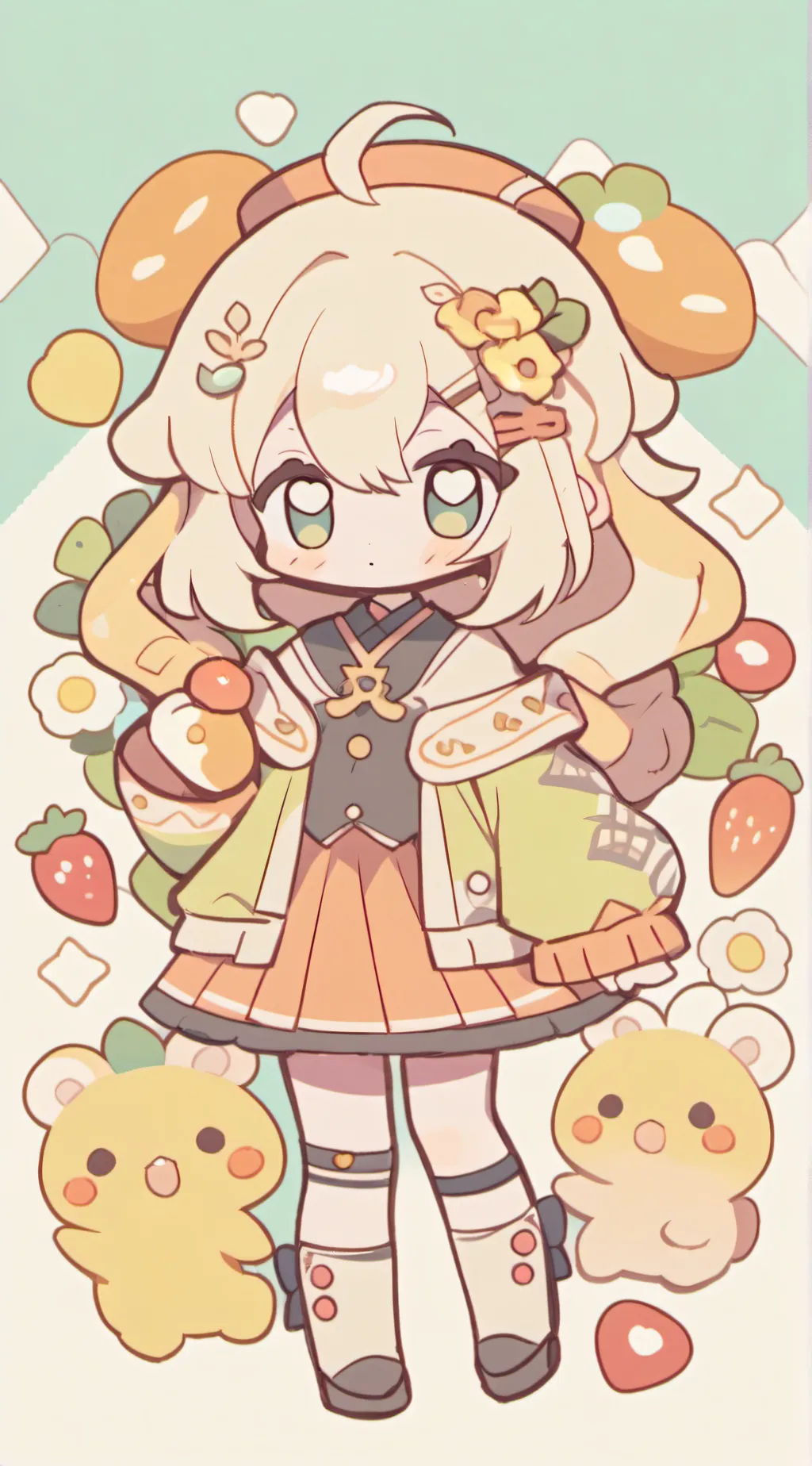 ai character: tv woman  background