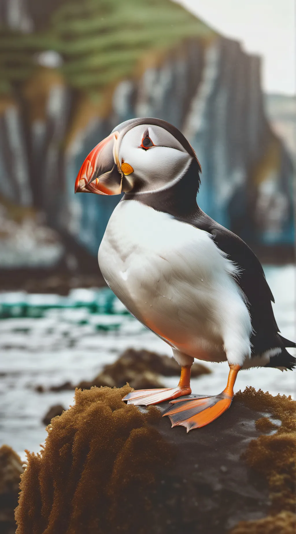 ai character: puffin background
