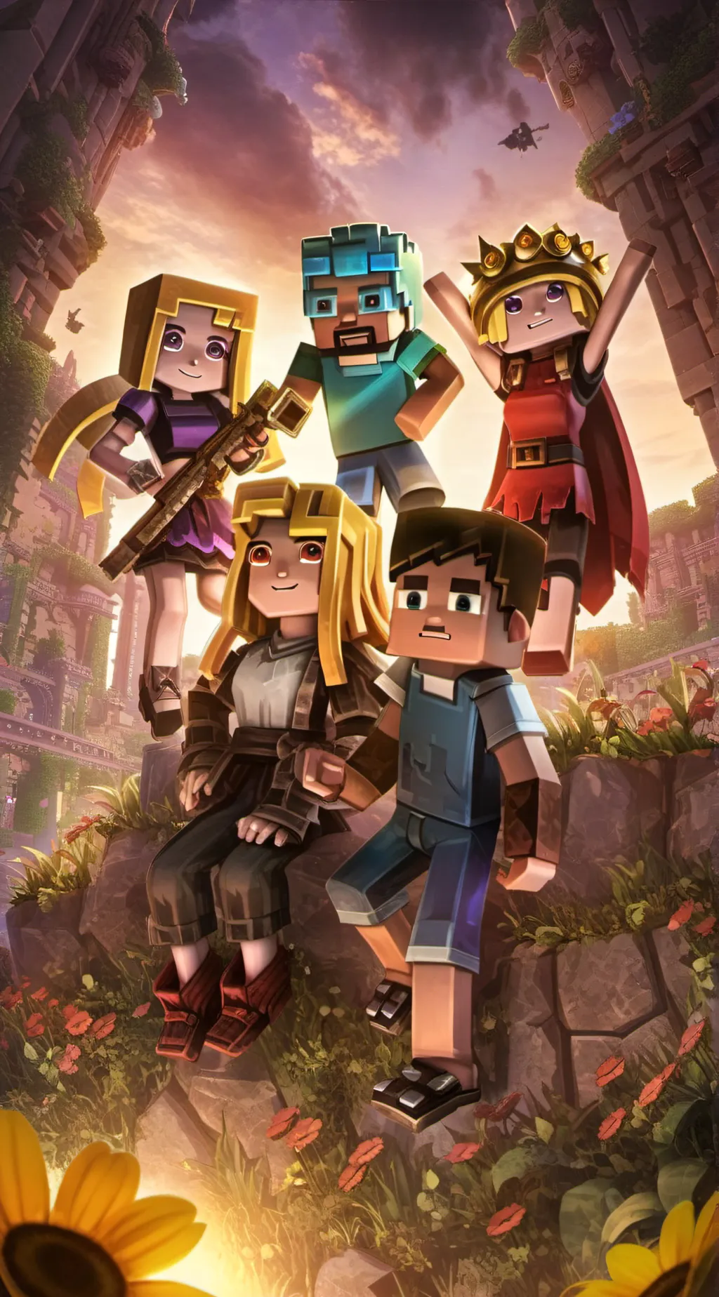 ai character: square city background