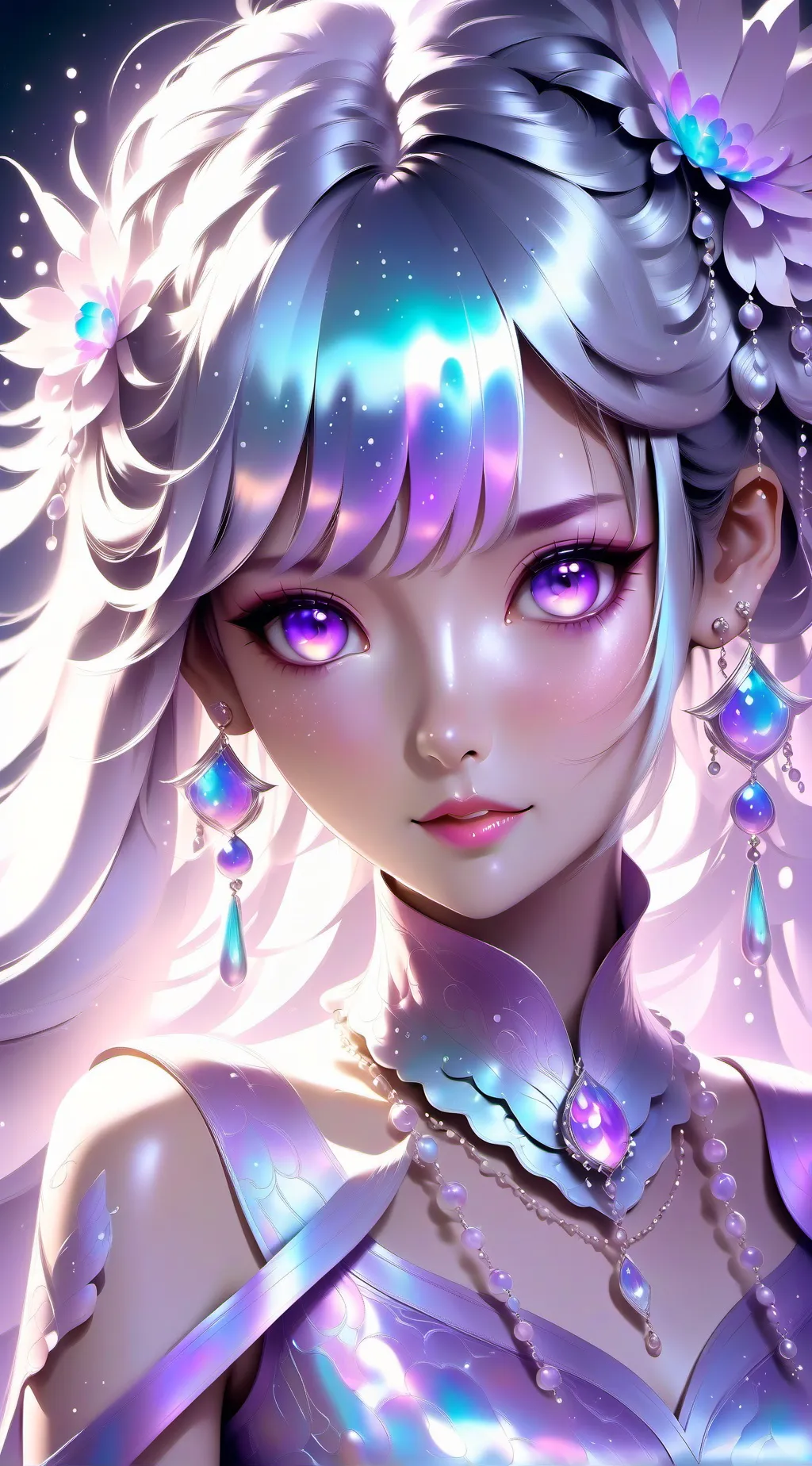 ai character: gliter background