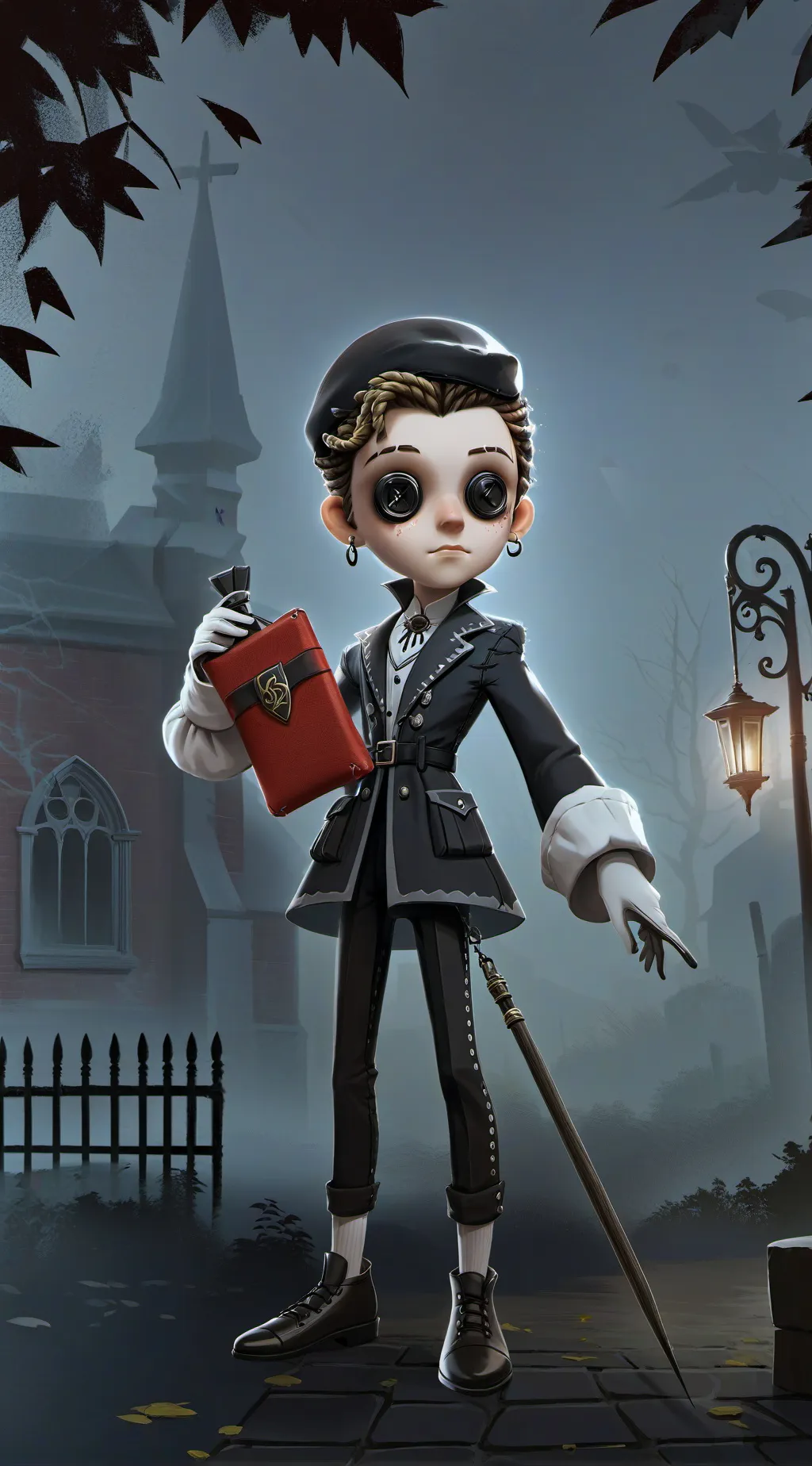 ai character: haunted doll background
