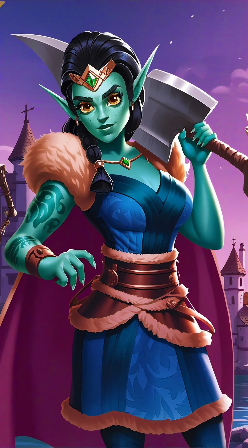 ai character: Aurora  background