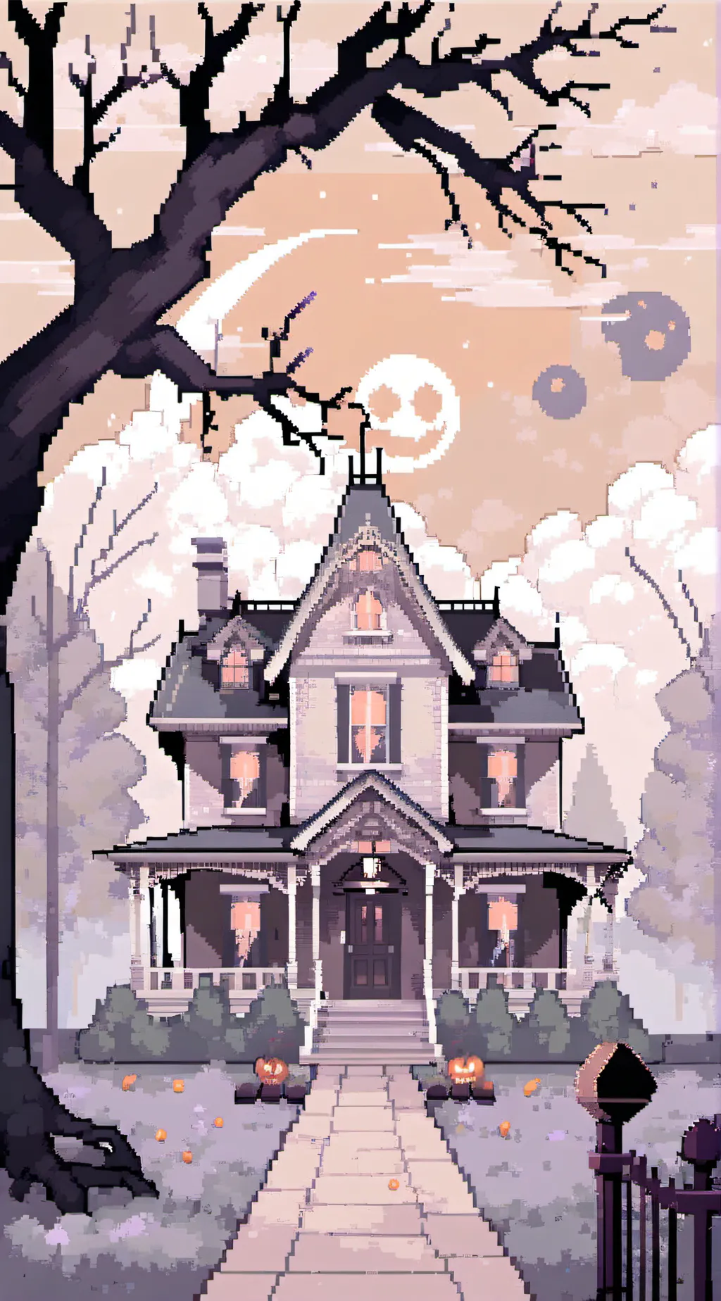 ai character: Haunted house background