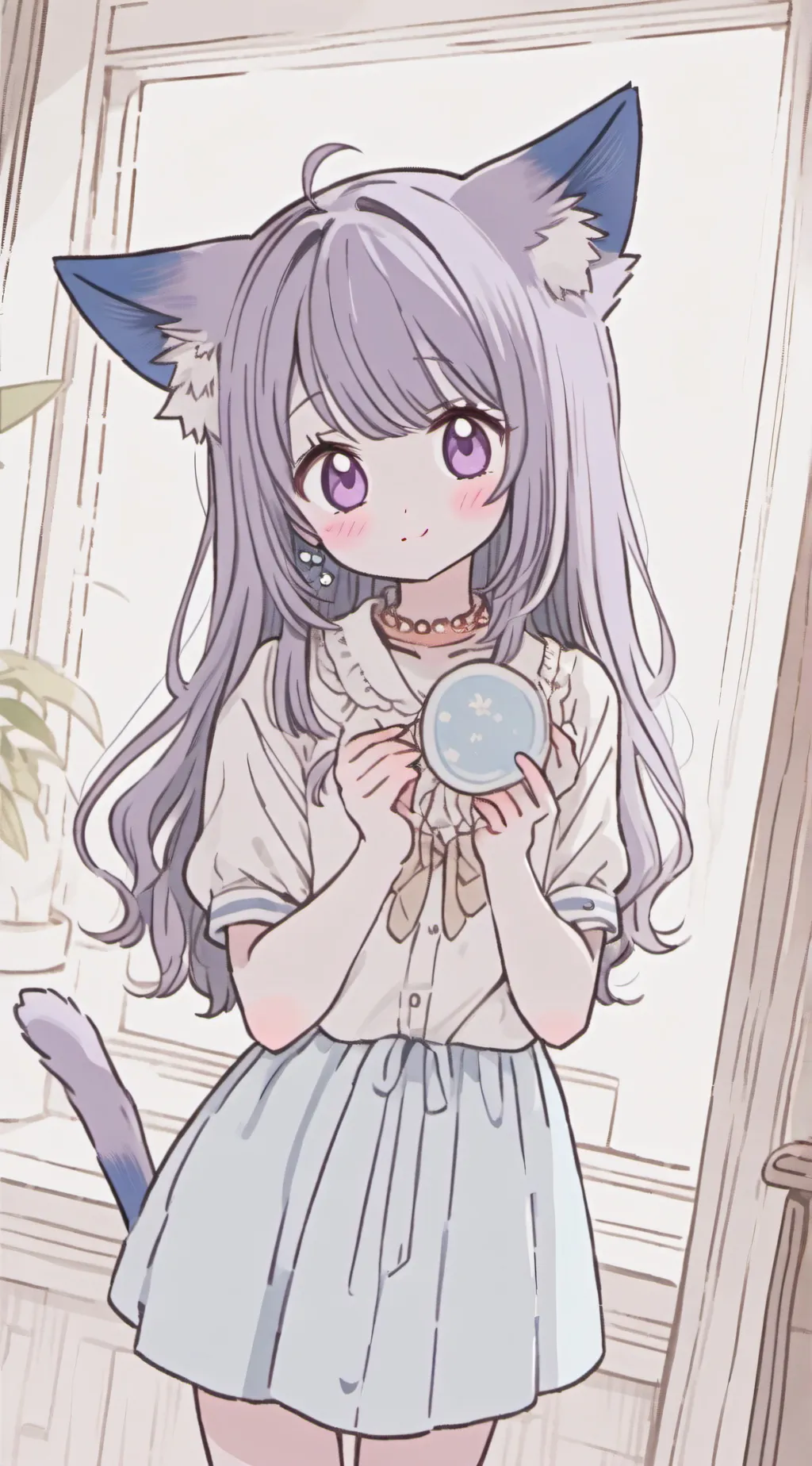 ai character: Luna(* >ω<) background