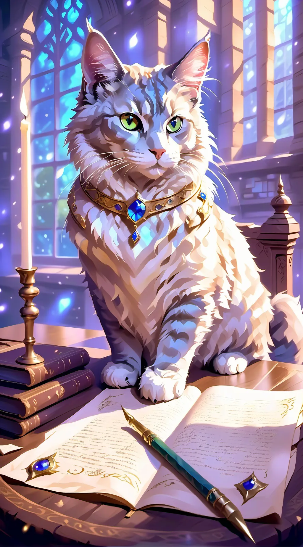 ai character: Queen Cat background