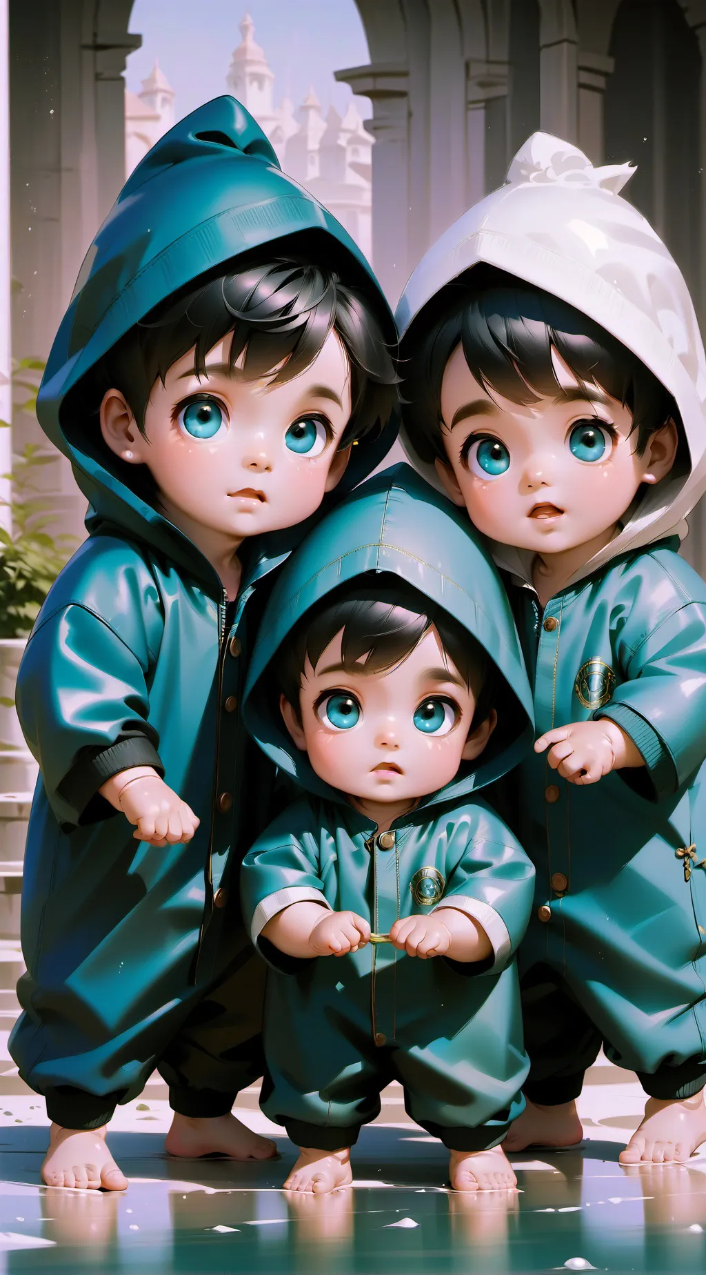 ai character: Triplet boys background