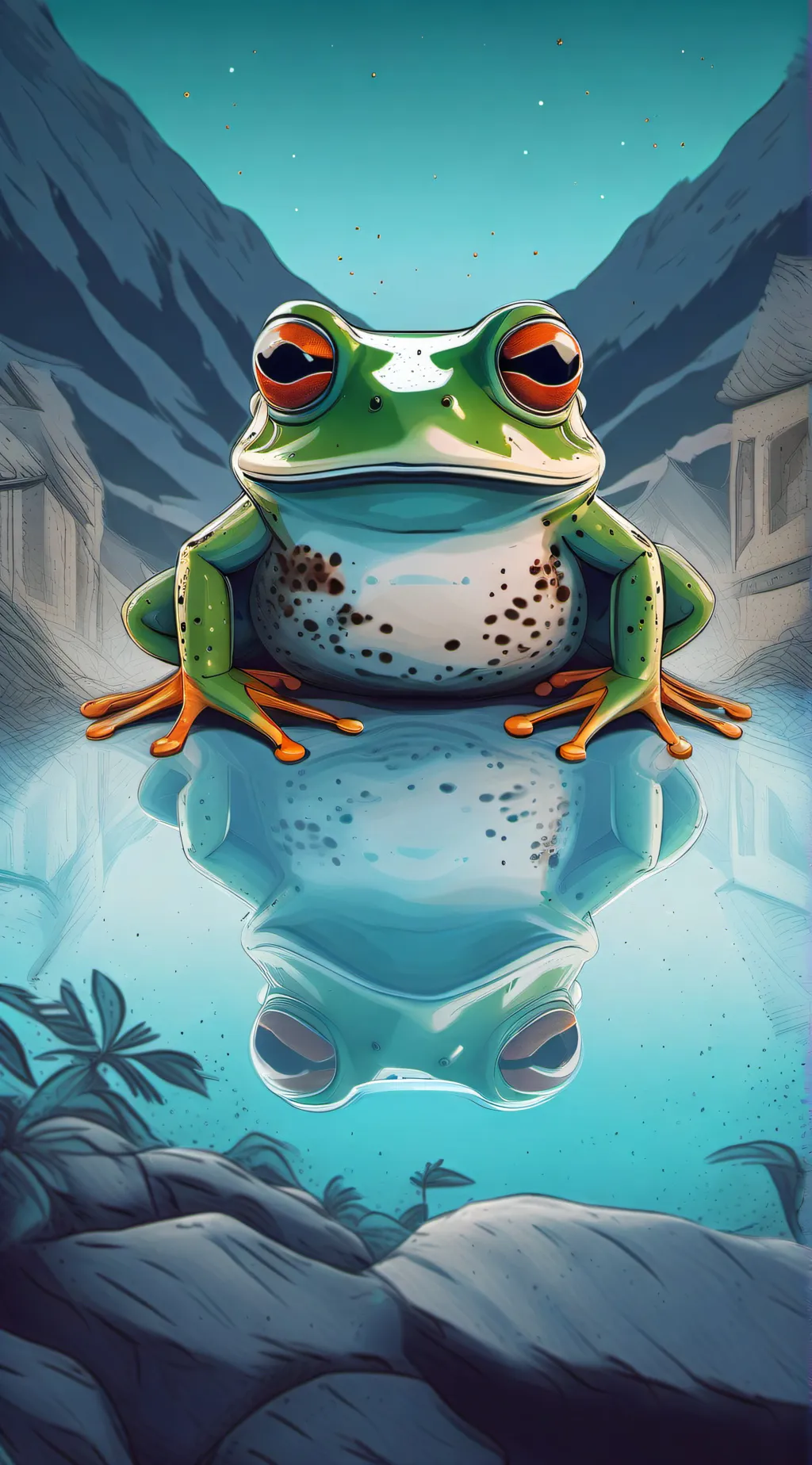 ai character: wise frog 2.0 background