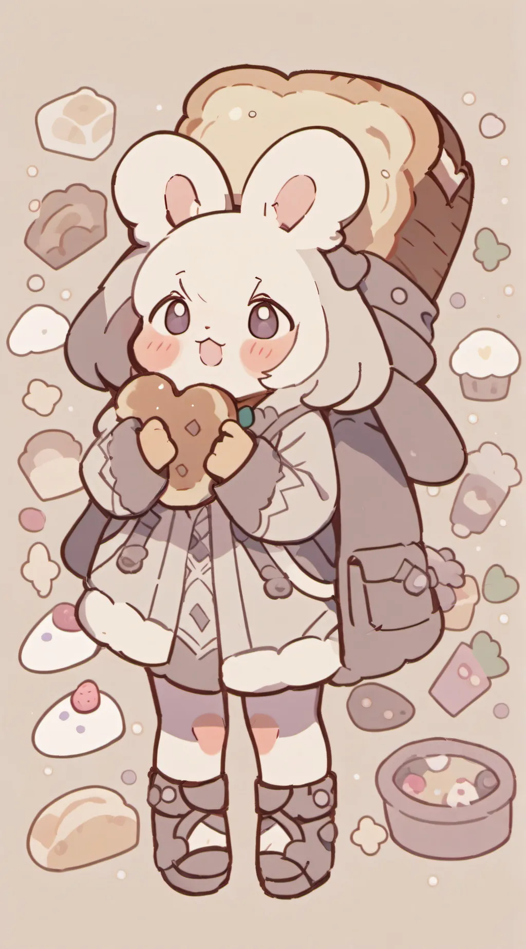 ai character: Bread song  background