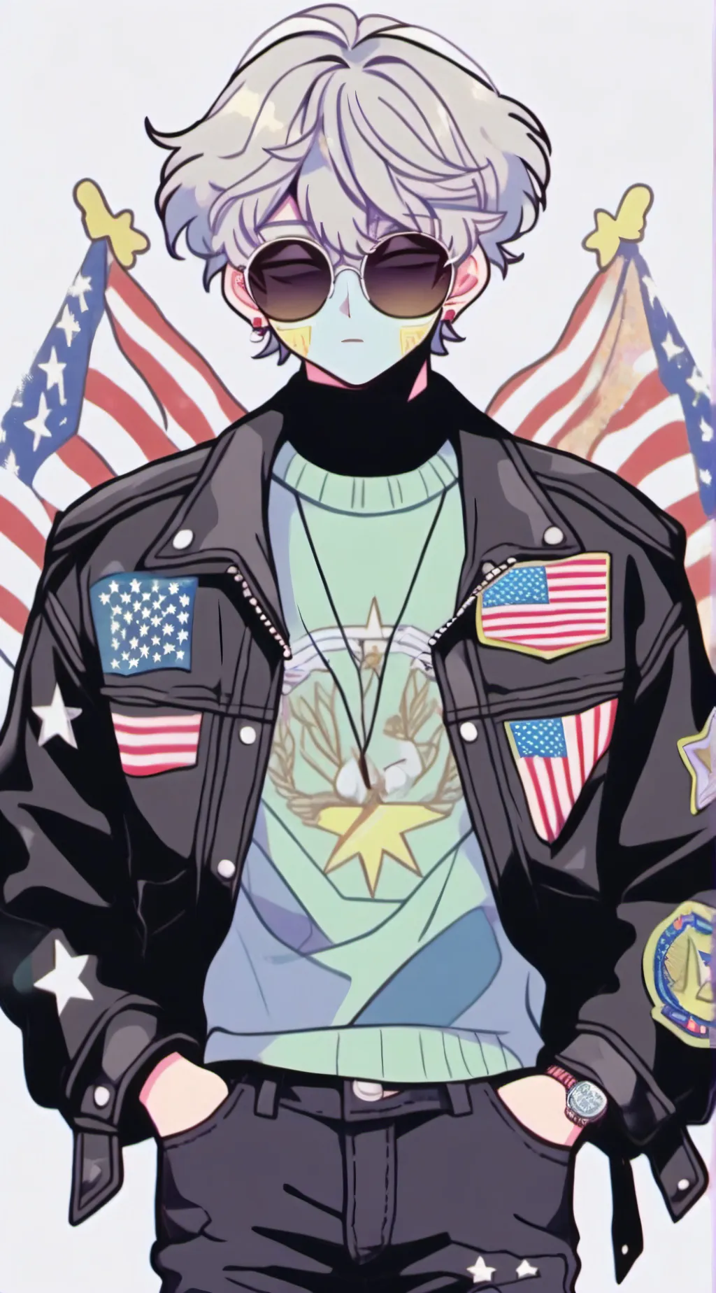 ai character: amerima🇺🇲🛢️🤑🦅 background