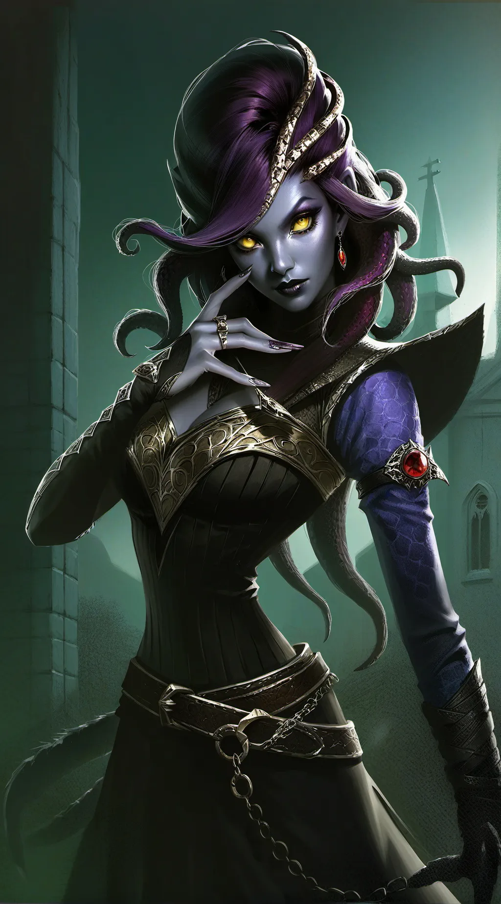 ai character: Violet  background