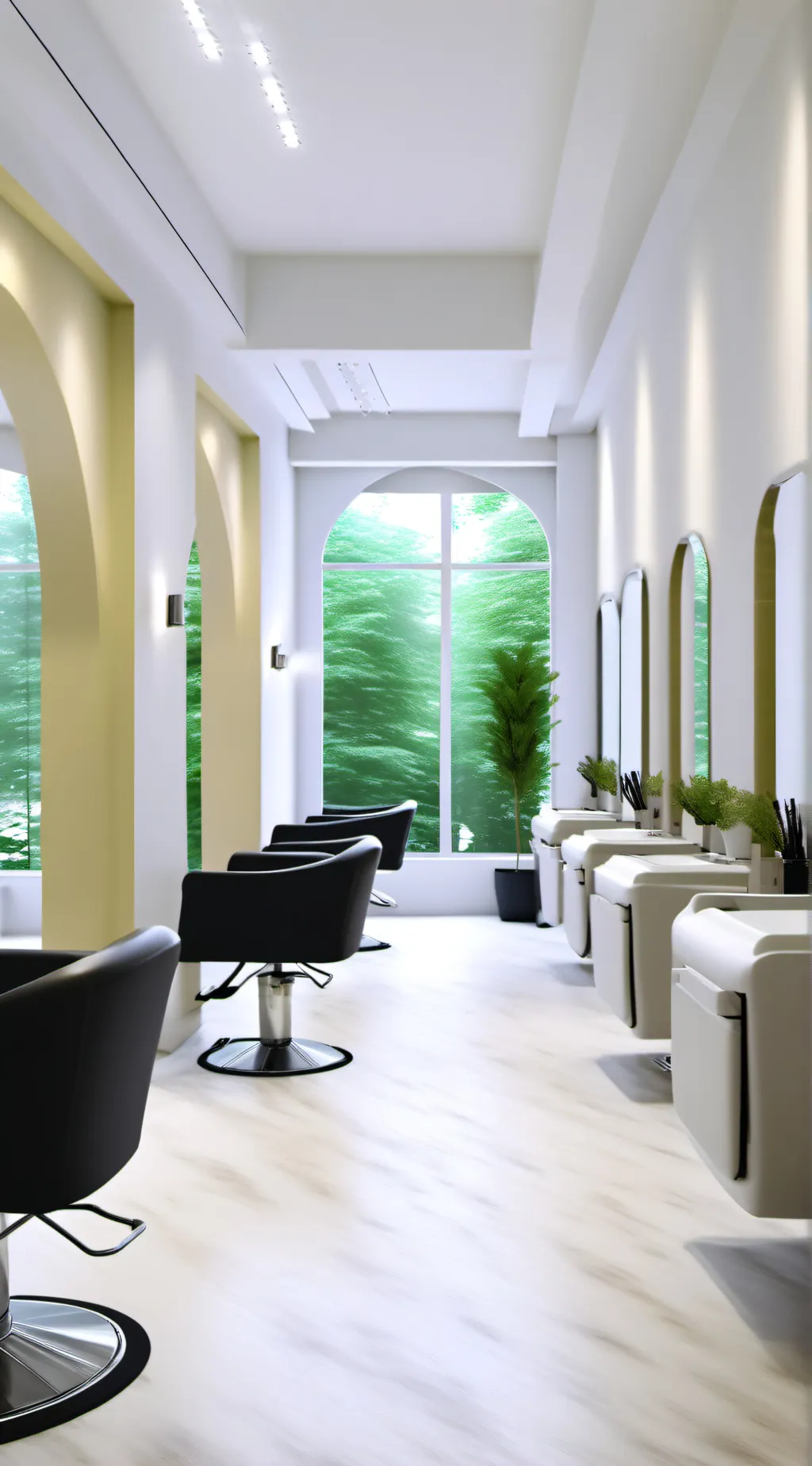 ai character: Hair salon background