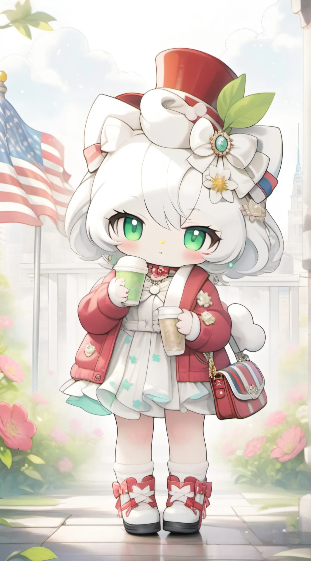 ai character: Hello kitty background