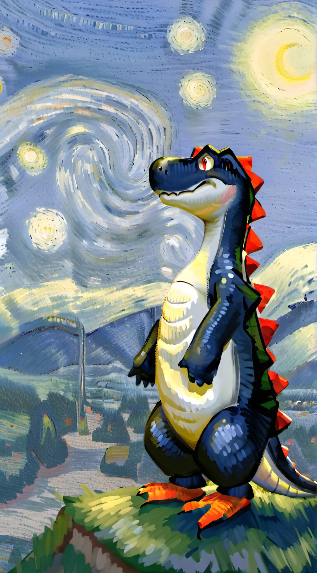 ai character: Black Yoshi background