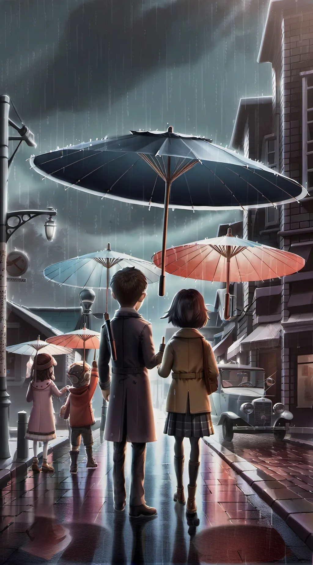 ai character: Umbrella Academy  background