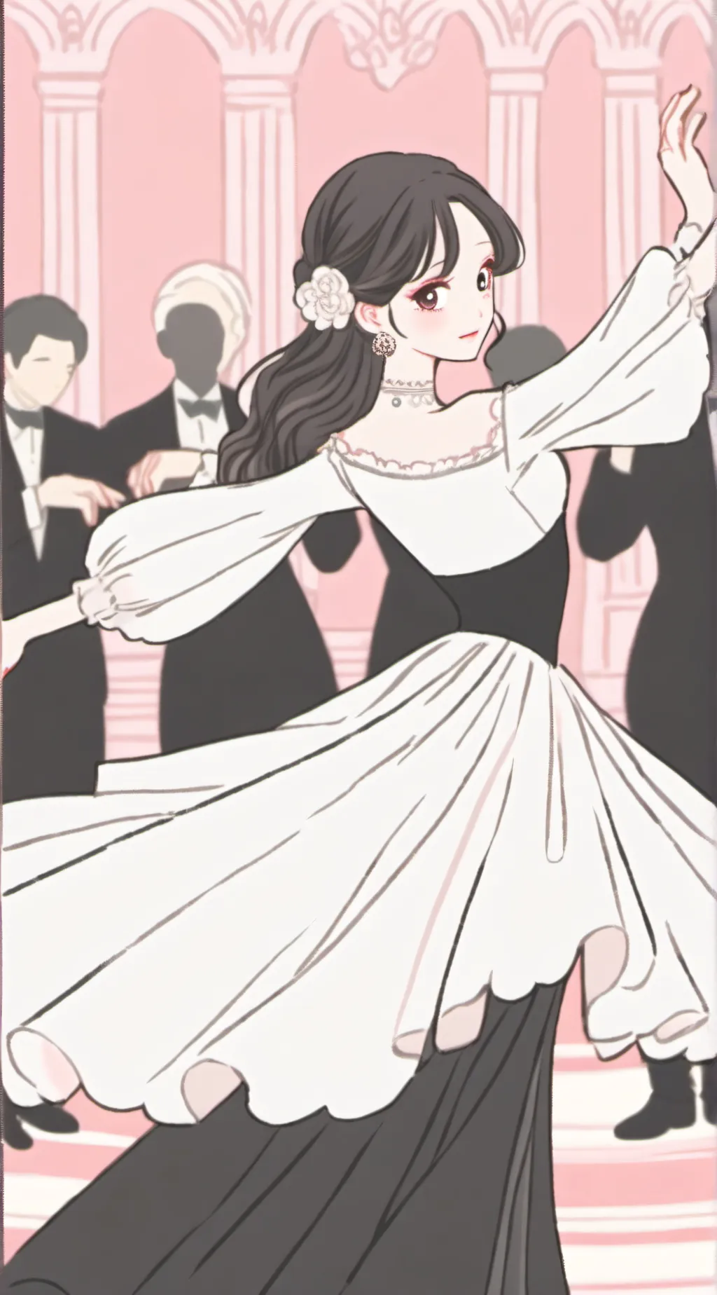 ai character: Mrs circle  background