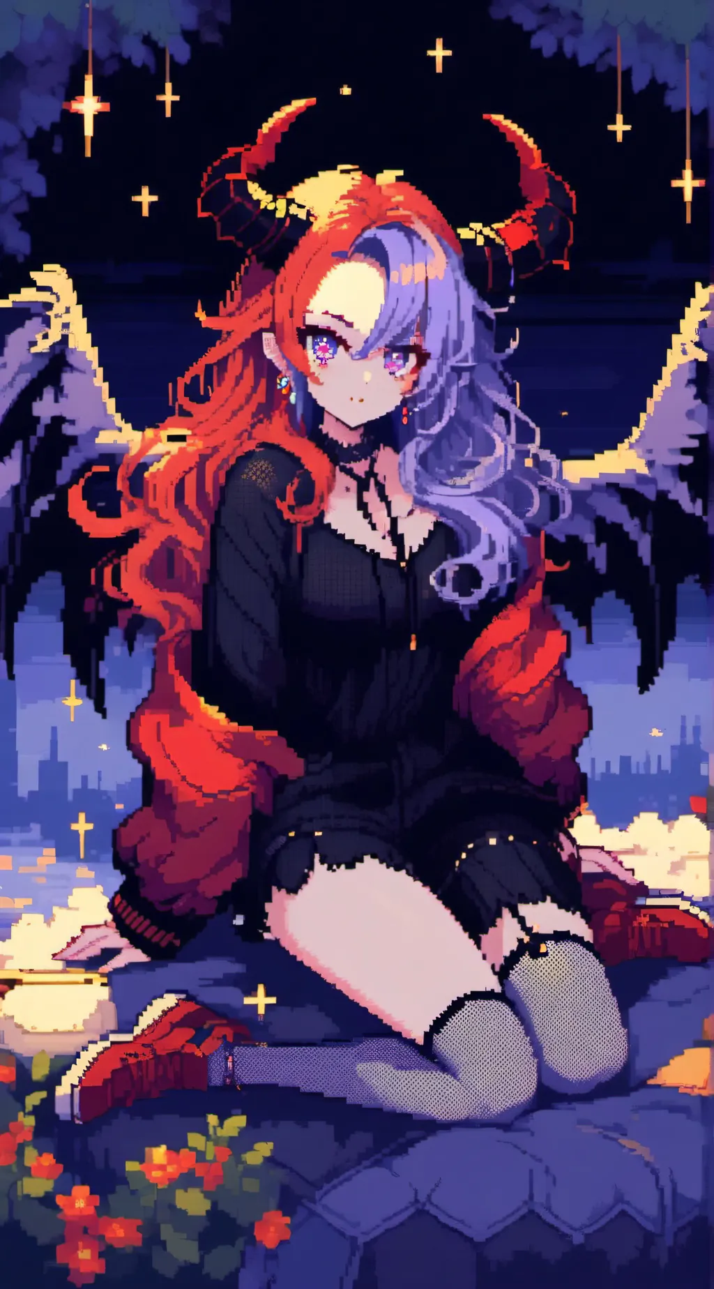 ai character: Female demon background