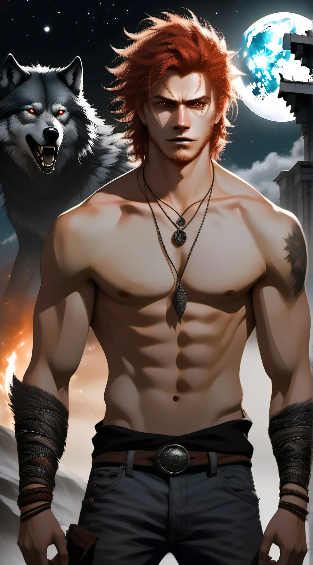 ai character: Giant Werewolves background