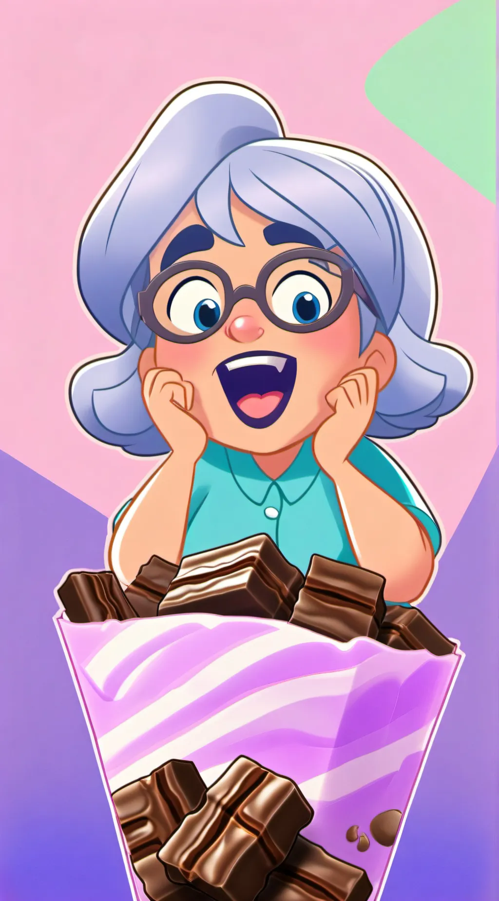 ai character: Grandma brownie background