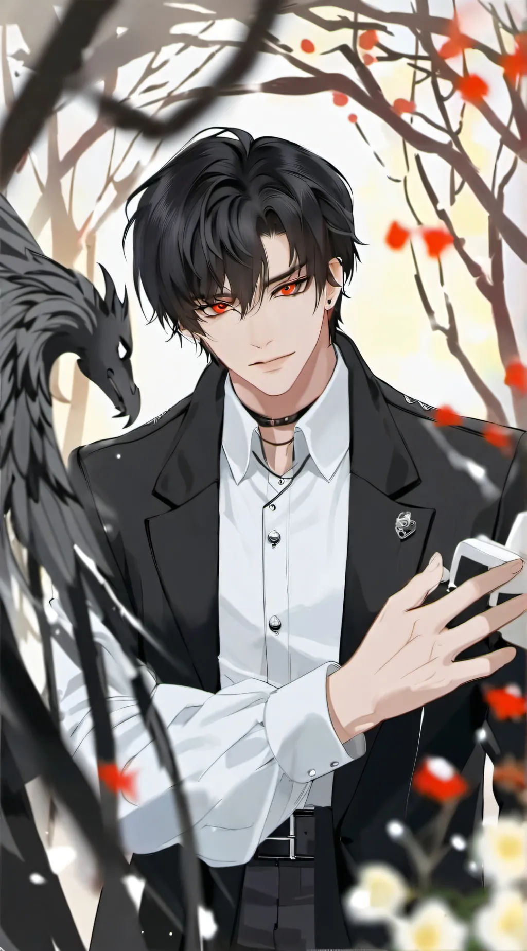 ai character: Lucifer Odín background