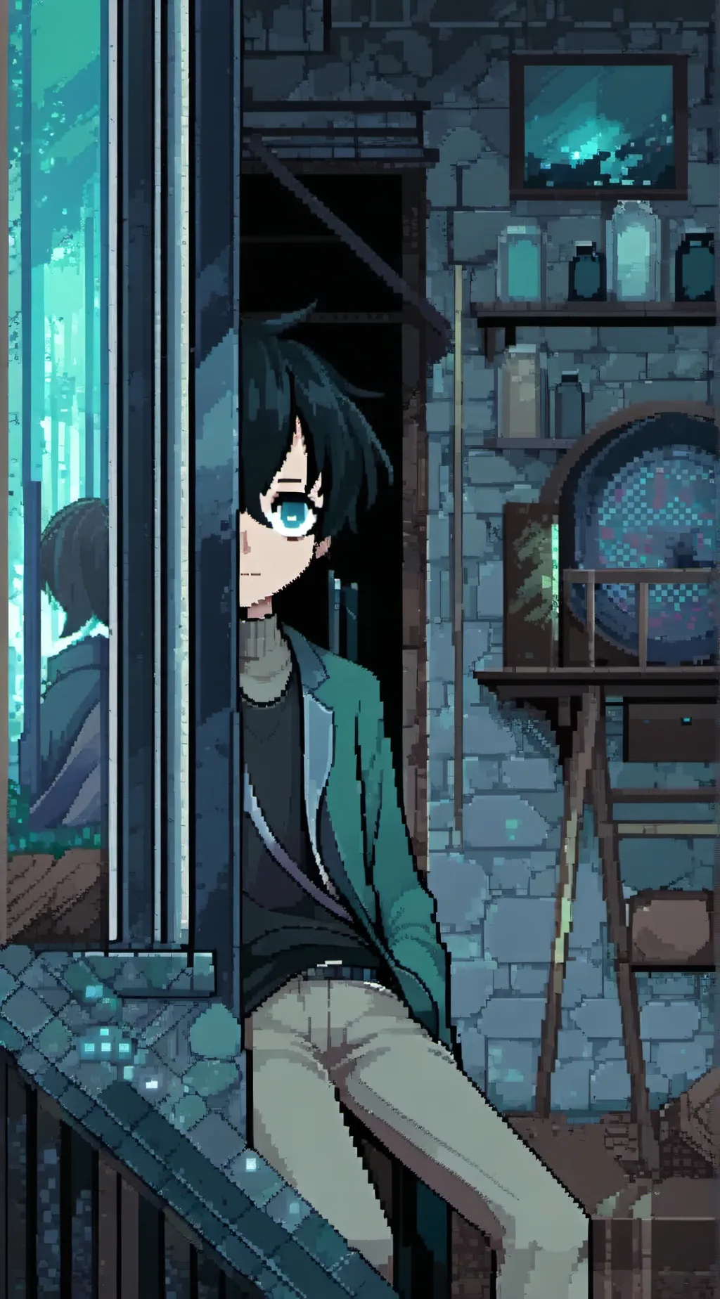 ai character: Kny hotspings! background