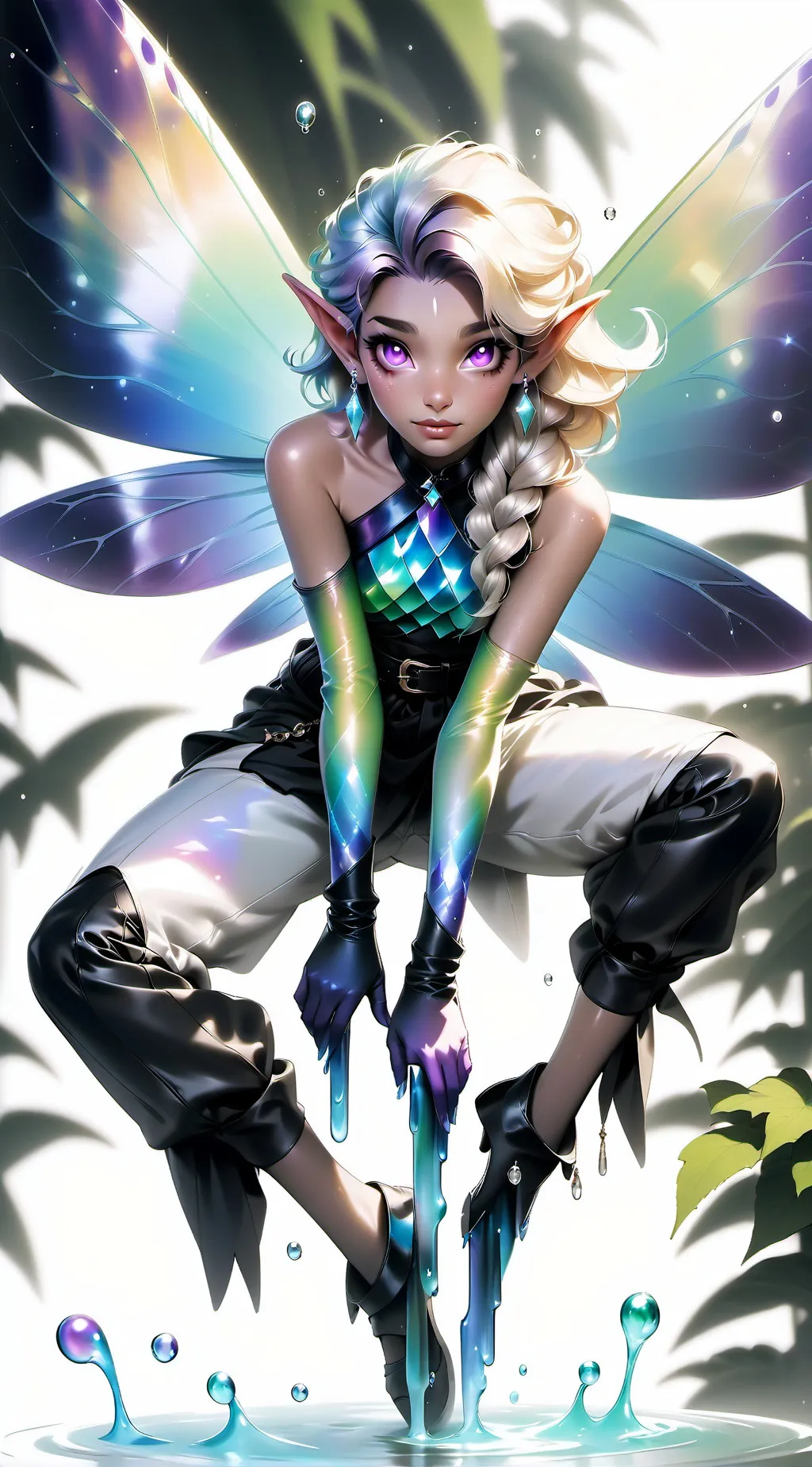 ai character: 🌱🌸~amber~🍄🪶 background