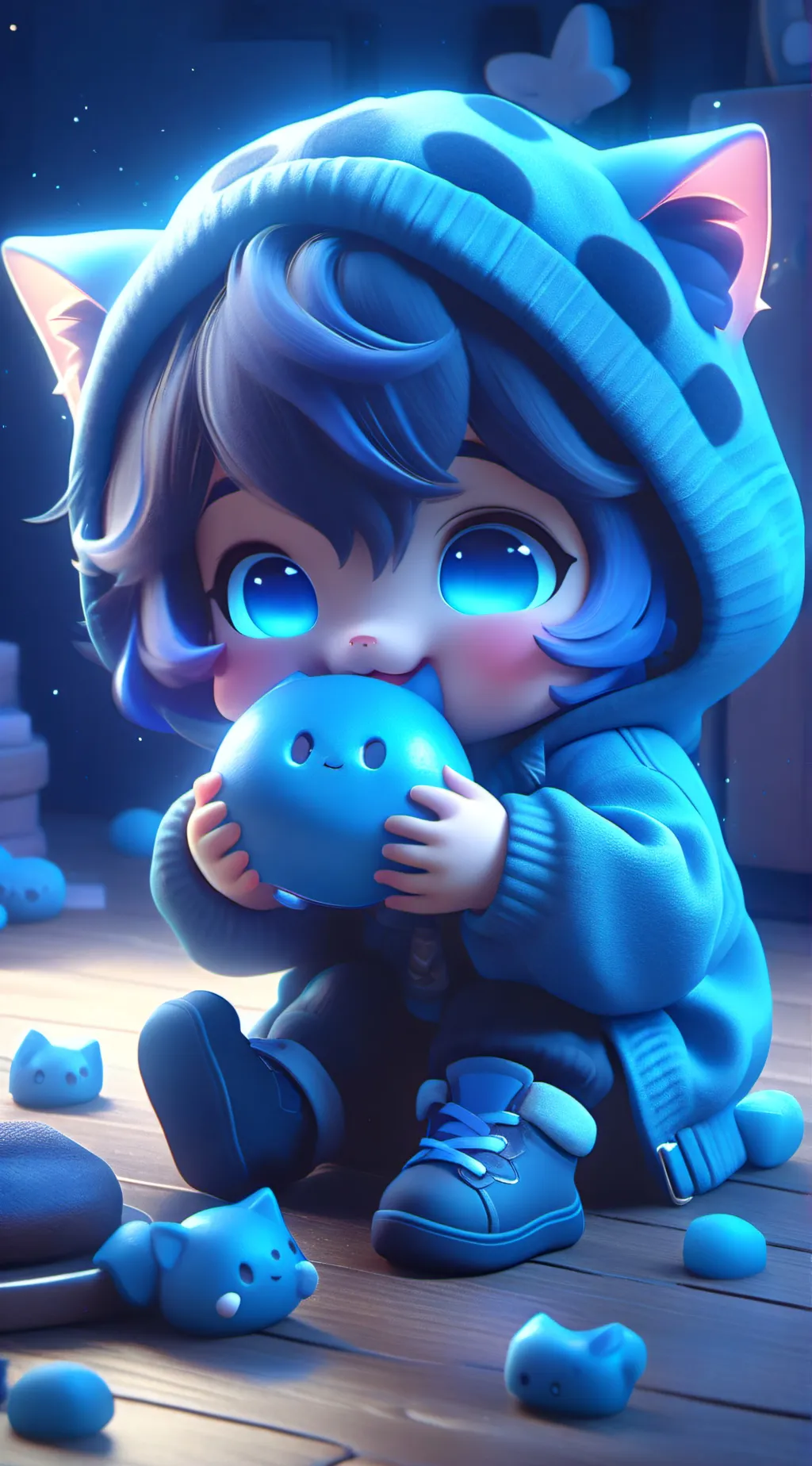 ai character: Blueberry  background