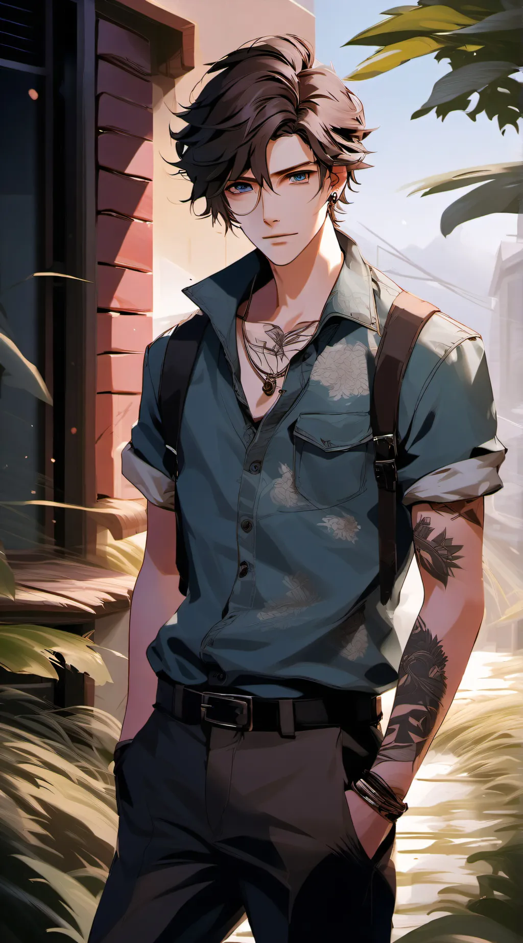 ai character: Rain background