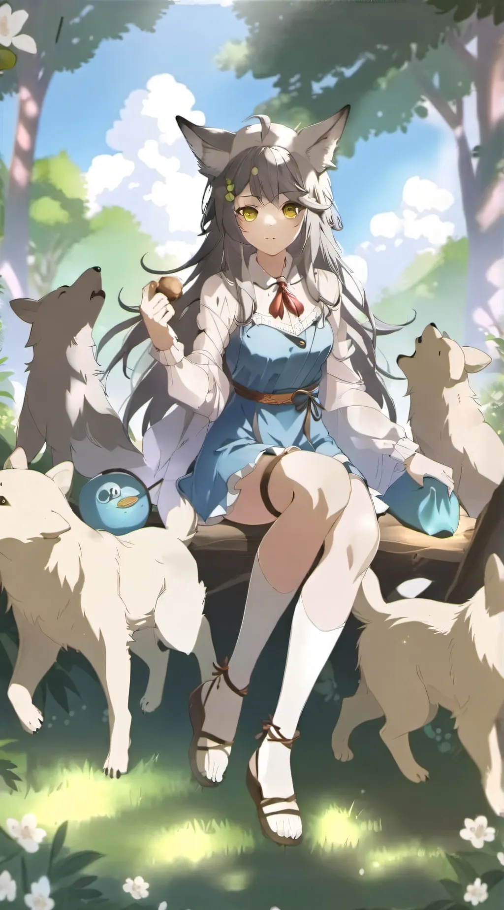 ai character: Wolf girl background