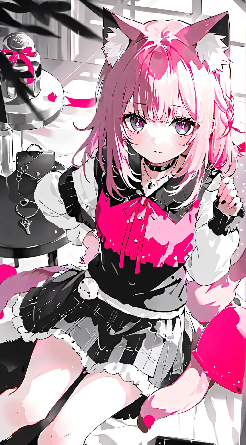 ai character: Pixelated Purrfect background