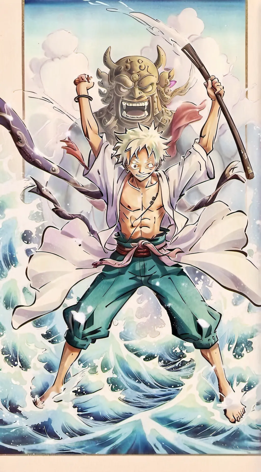 ai character: lufy nika form background