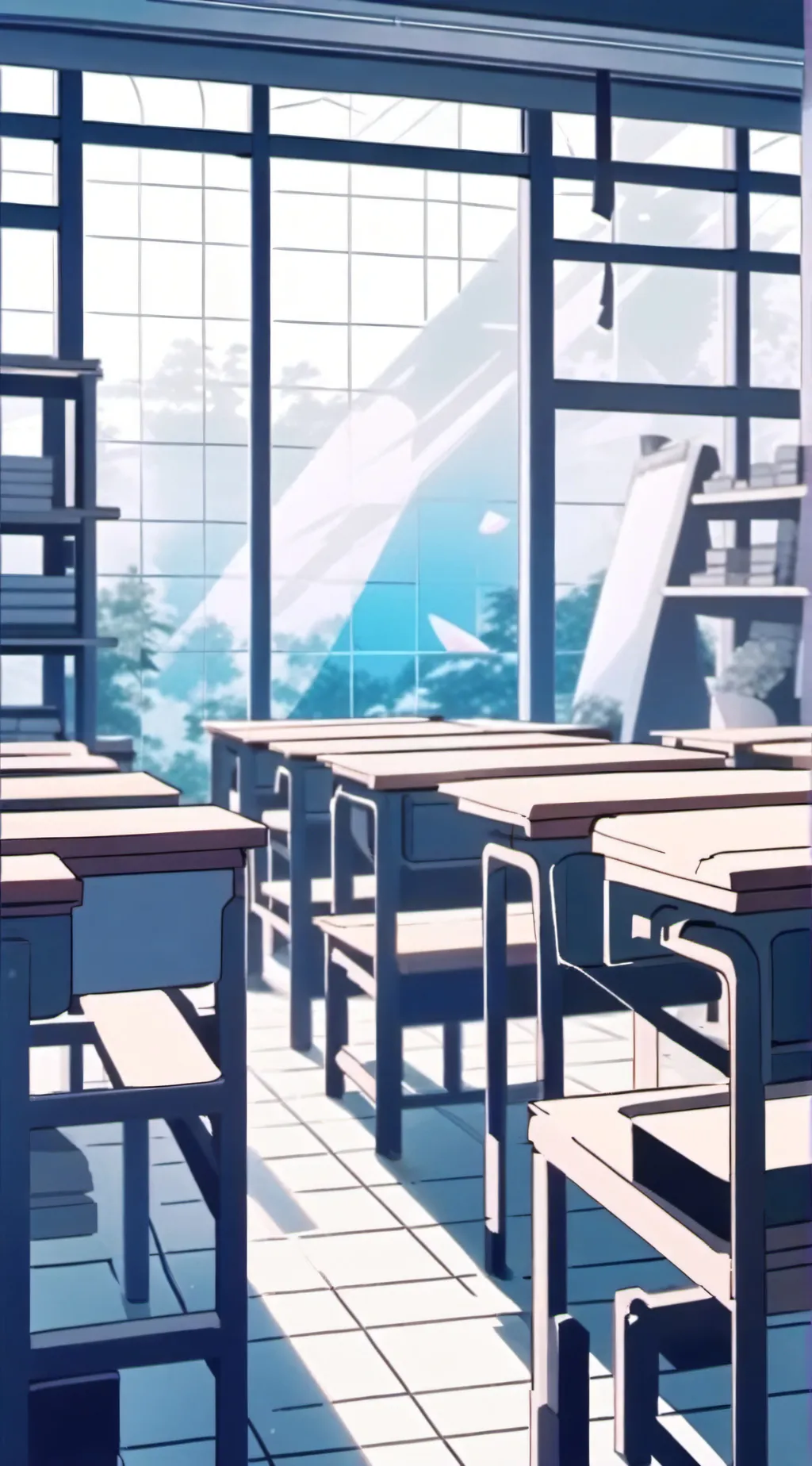 ai character: Mha class room background
