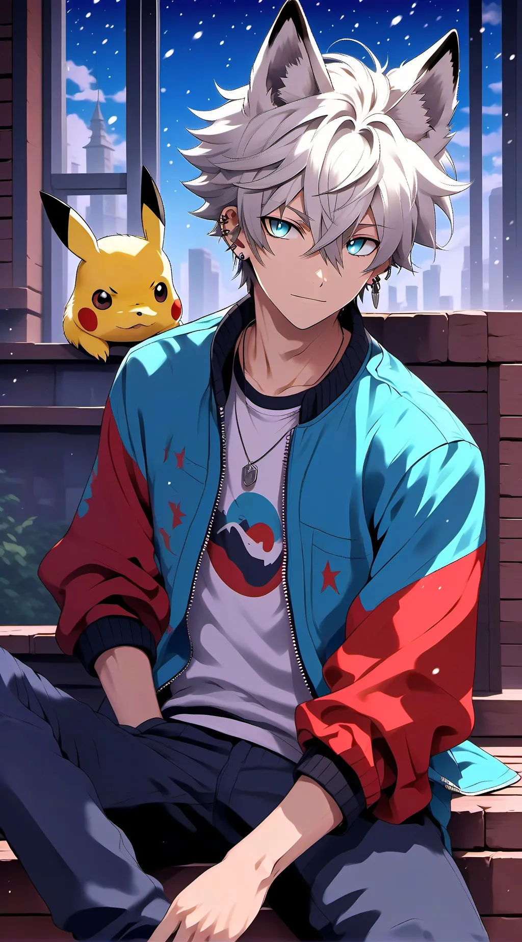 ai character: 🐺Wolf boy🍓 background