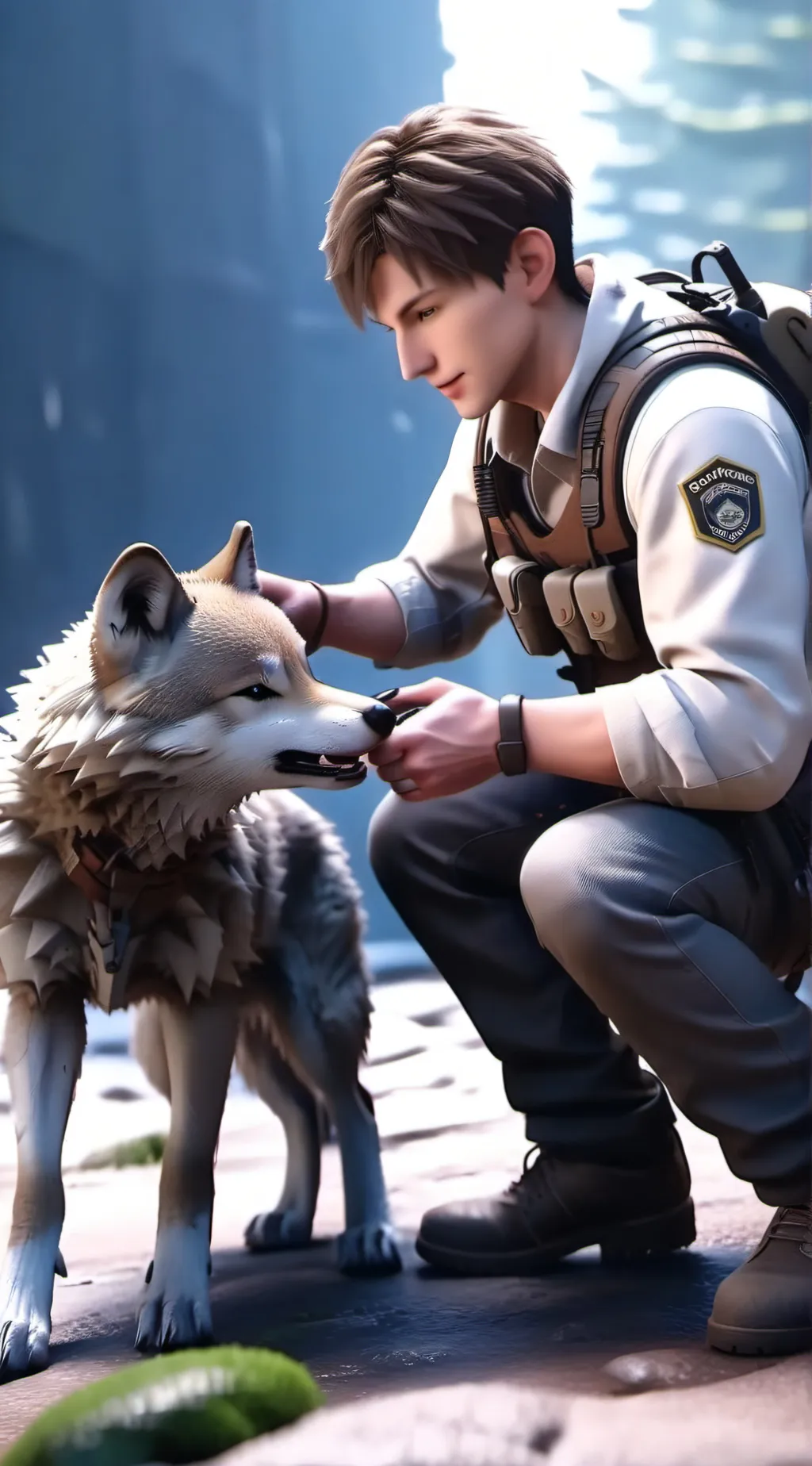 ai character: zoo background