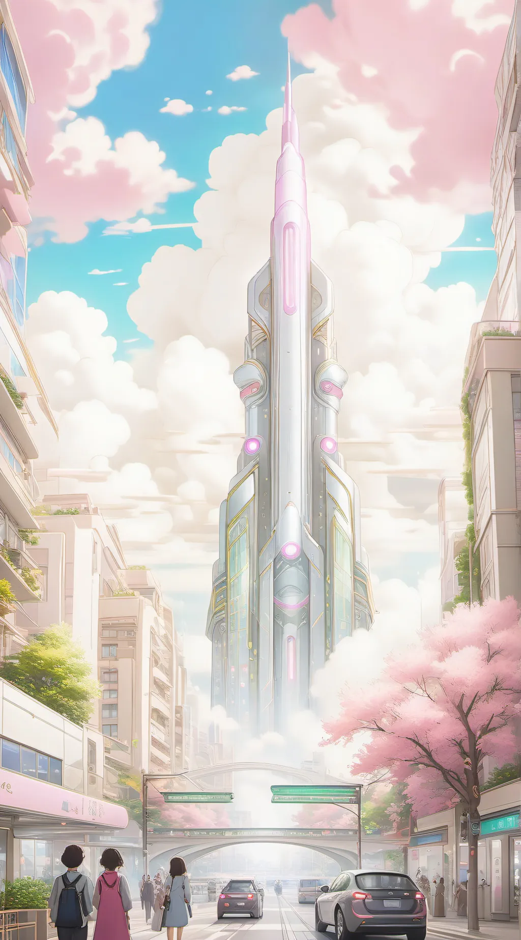 ai character: cyber city background