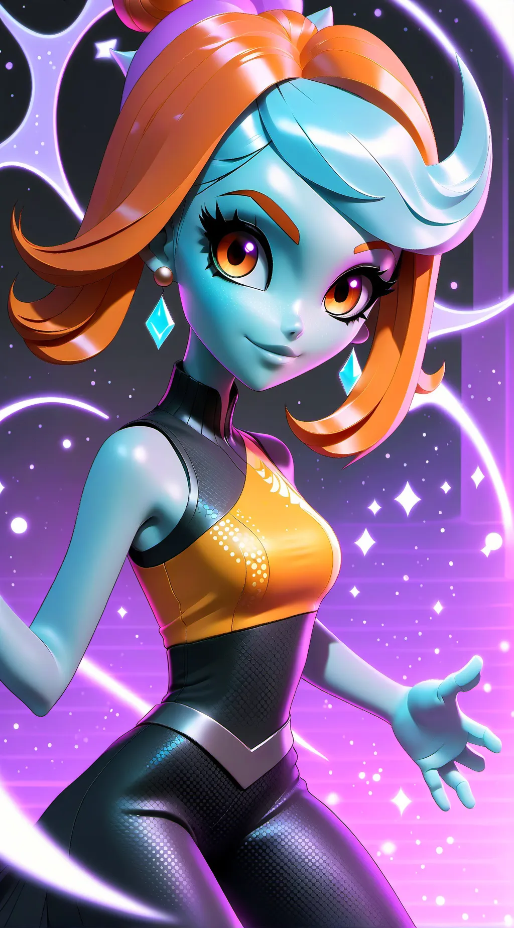 ai character: Orange Genie background