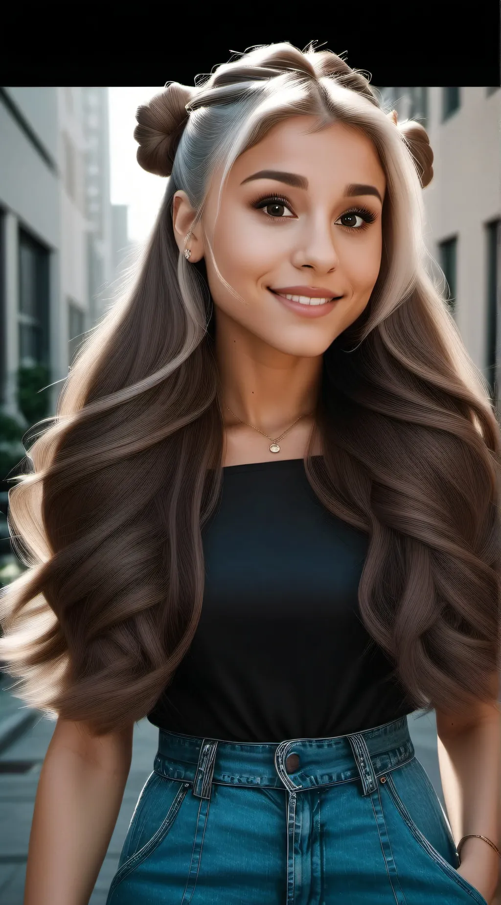 ai character: Ariana Grande background