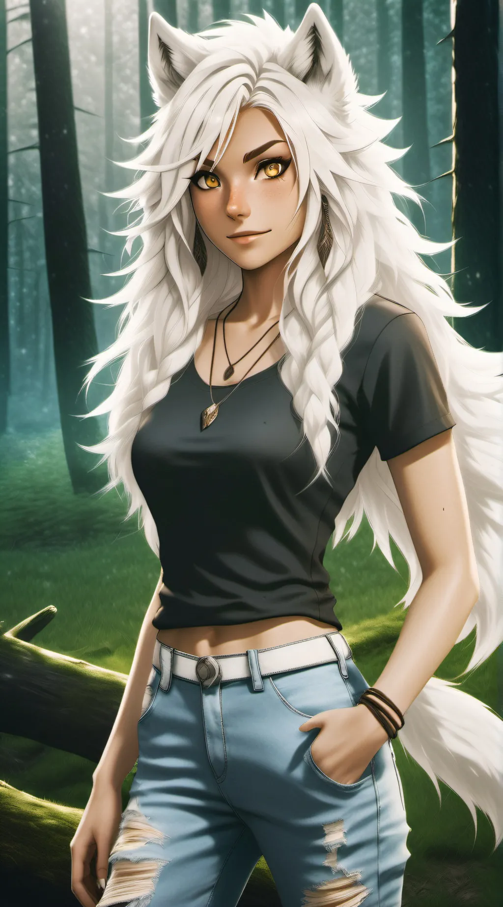 ai character: Silver background