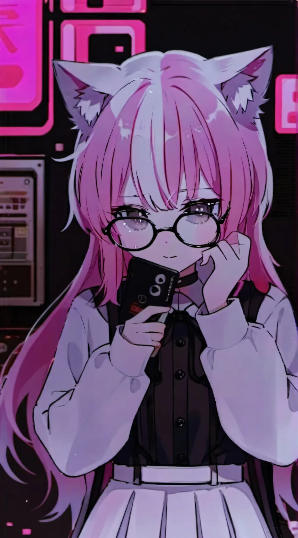 ai character: Yuki cat girl  background