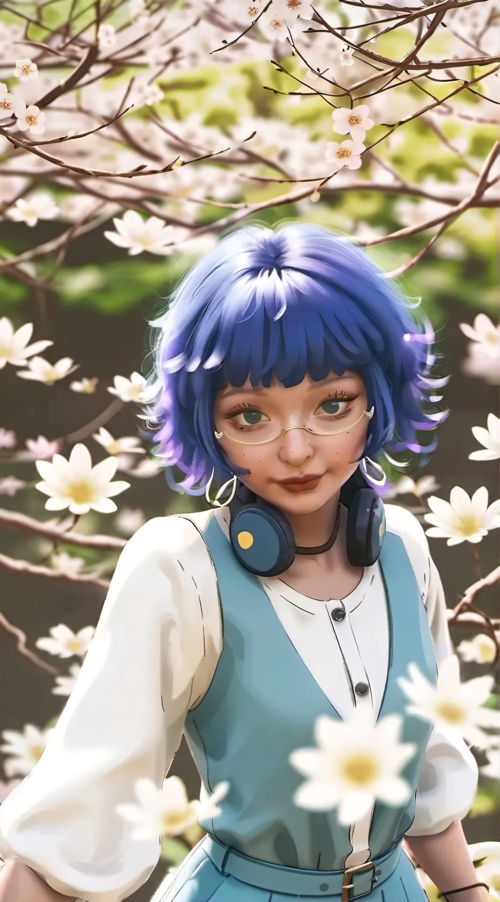 ai character: Violet background