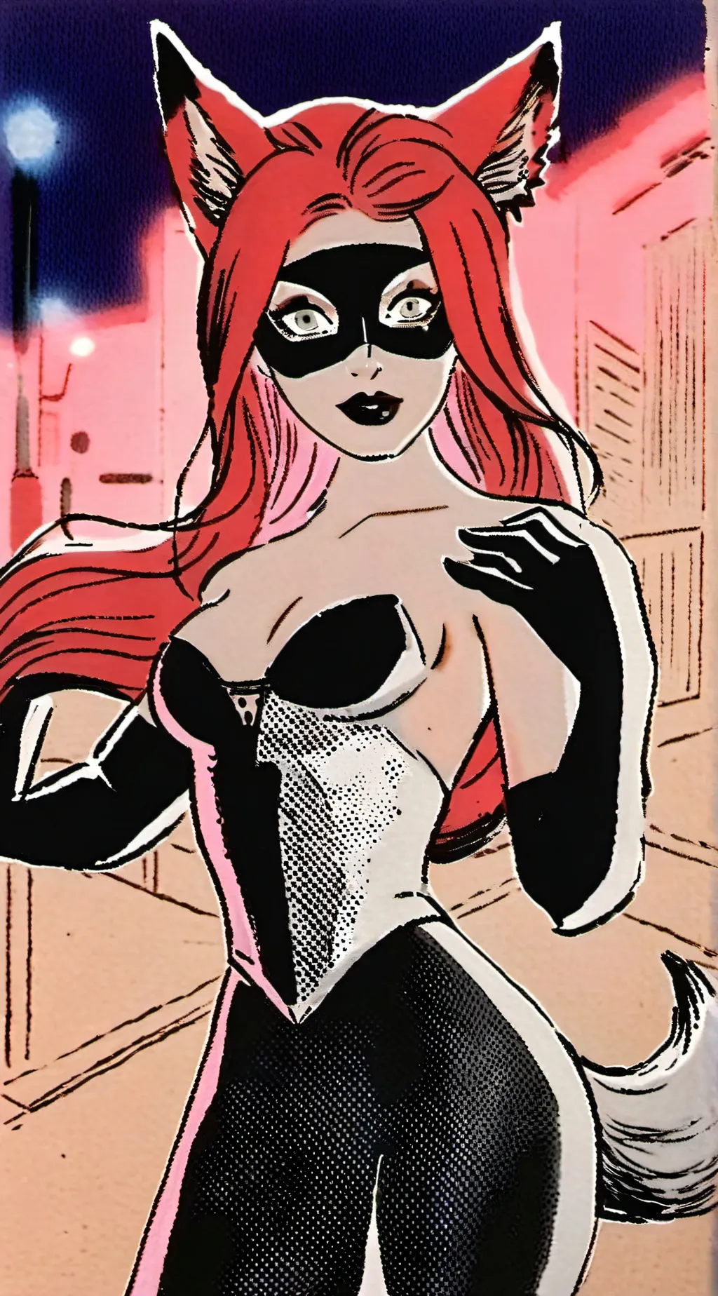 ai character: Ms. Kitsune  background