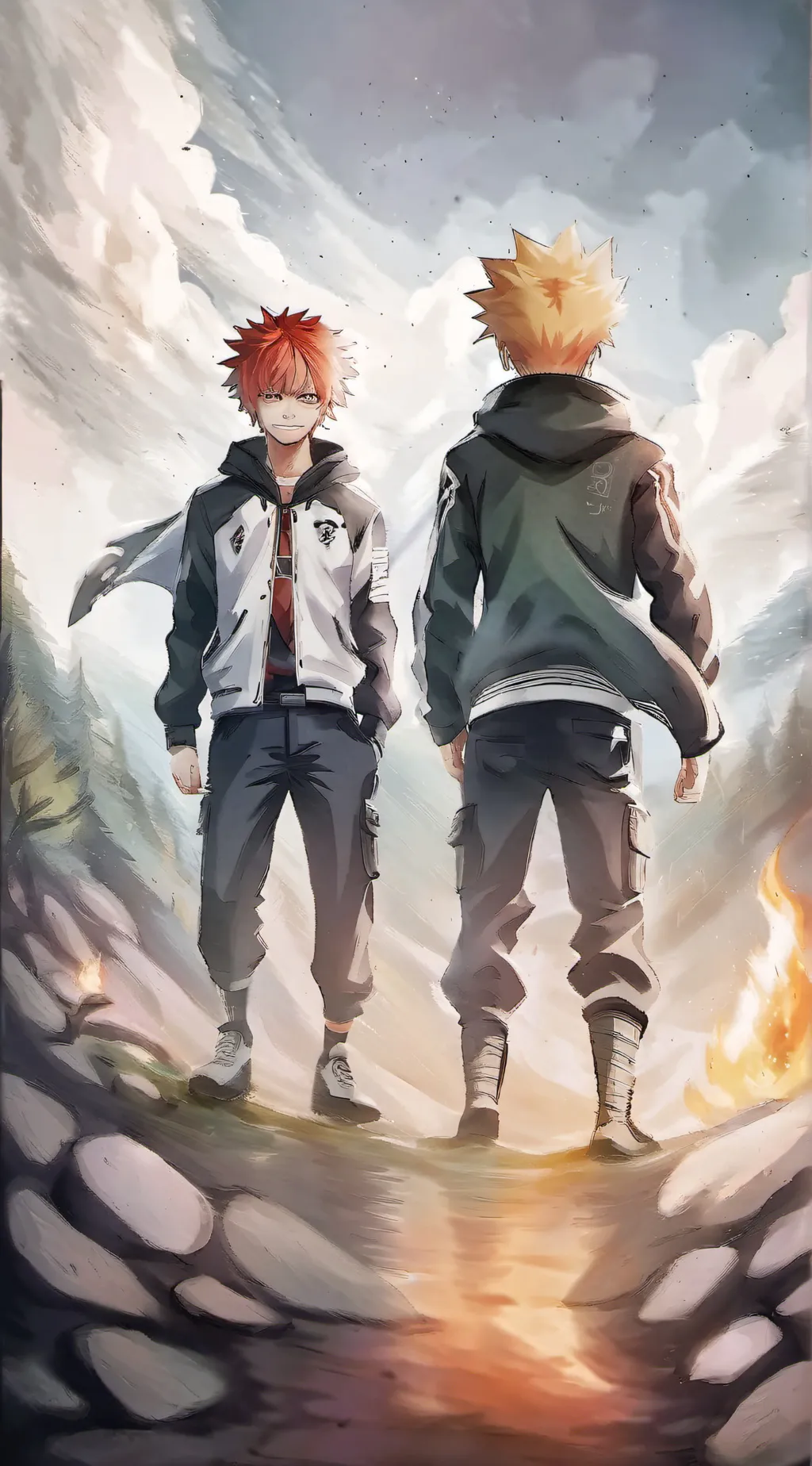 ai character: bakugo & todoroki  background