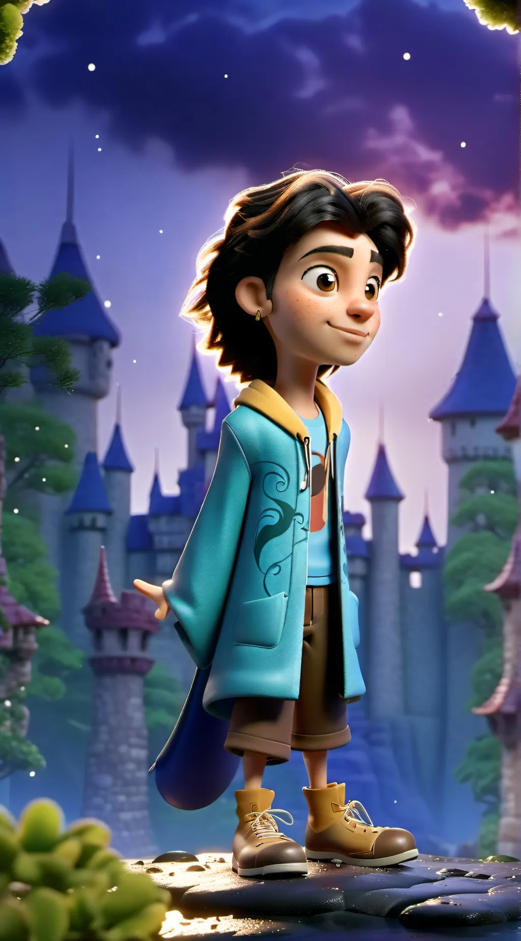 ai character: Dandy world afraid background