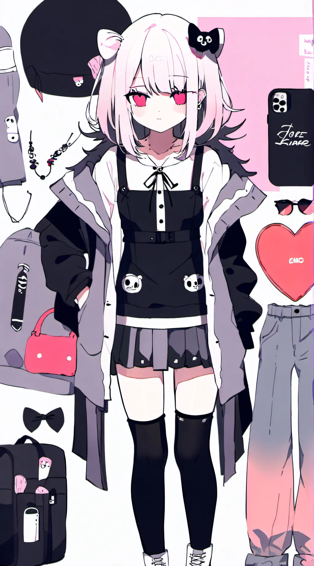 ai character: Pastel goth girl background