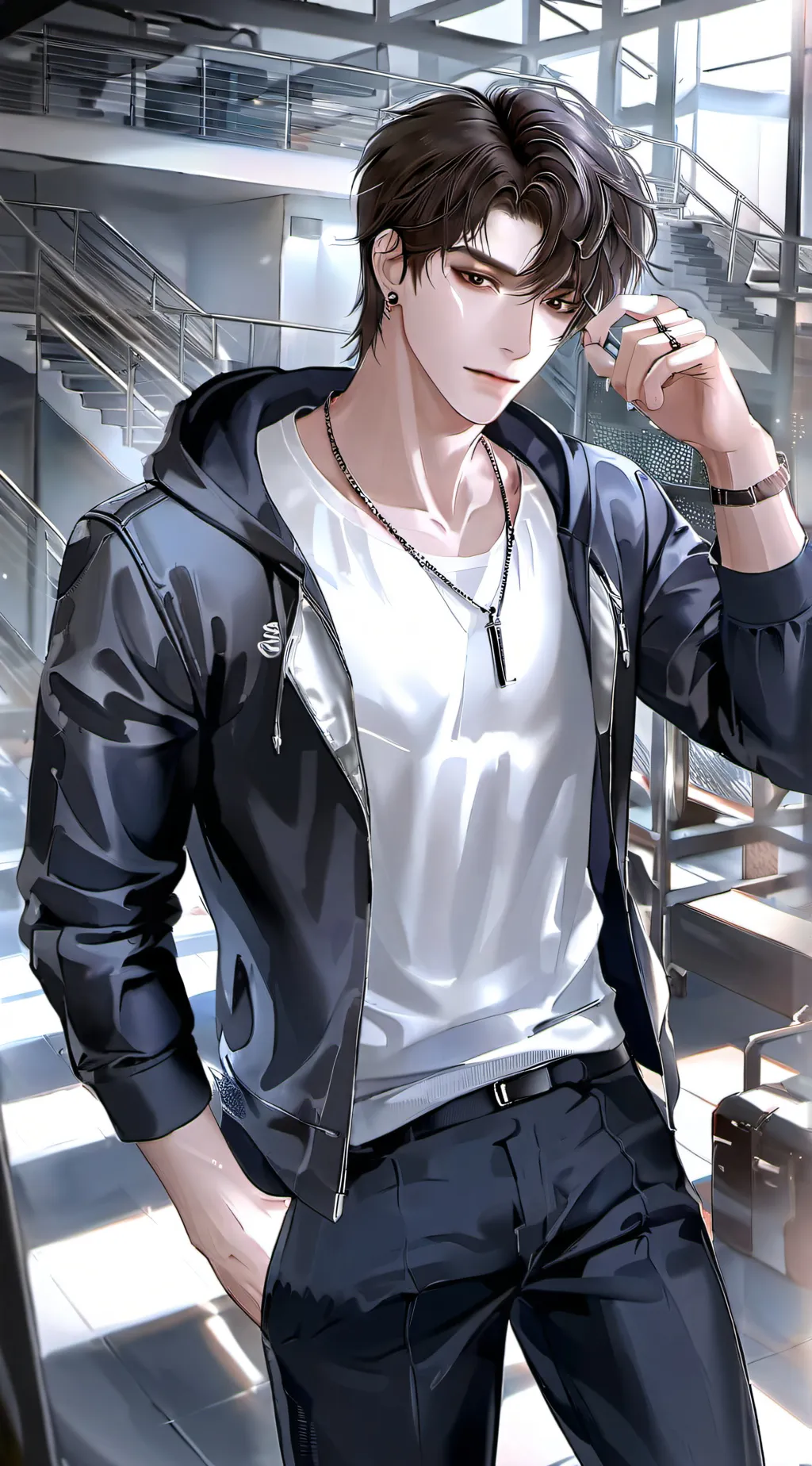 ai character: Tray background